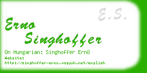 erno singhoffer business card
